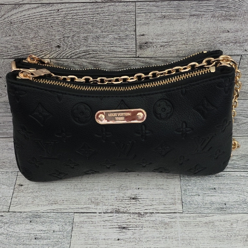New Black Monogram Chain Bag